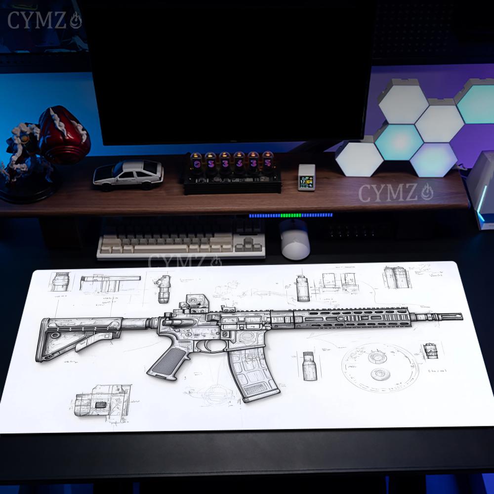 Gaming Accessories Drawing - Tappetino per mouse grande con disegni