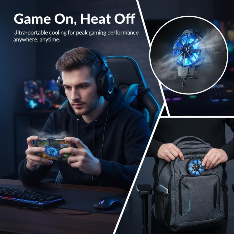 Essential Gaming Accessories - Ventola di Raffreddamento Portatile per Telefono
