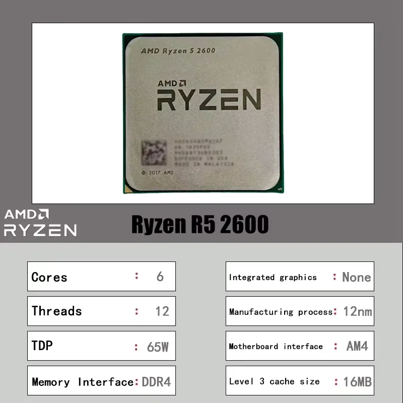 Processore AMD Ryzen5 2600 R5  - Amd Cpu Ryzen 5 recensione e prezzo